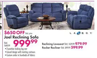 Boscov's Joel Reclining Sofa offer