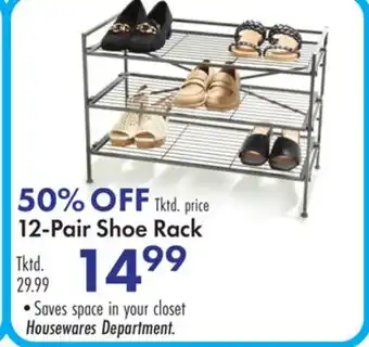 Boscov's 12-Pair Shoe Rack offer