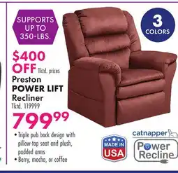 Boscov's Preston POWER LIFT Recliner offer