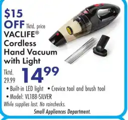 Boscov's VACLIFE Cordless Hand Vacuum with Light offer