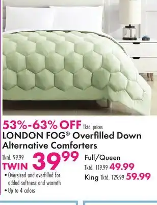 Boscov's LONDON FOG Overfilled Down Alternative Comforters offer