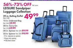 Boscov's LEISURE Sandpiper Luggage Collection offer