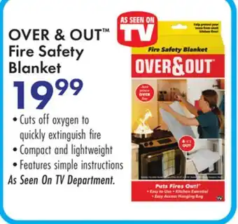 Boscov's OVER & OUT Fire Safety Blanket offer