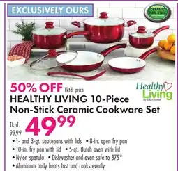 Boscov's HEALTHY LIVING 10-Piece Non-Stick Ceramic Cookware Set offer