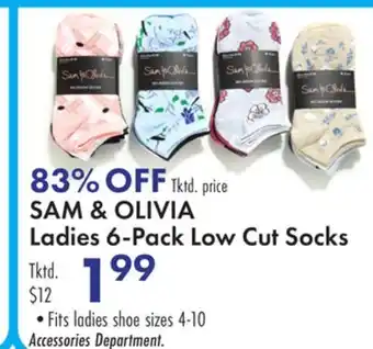 Boscov's SAM & OLIVIA Ladies 6-Pack Low Cut Socks offer