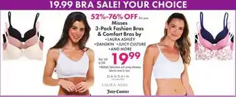 Boscov's Misses 3-Pack Fashion Bras & Comfort Bras by offer