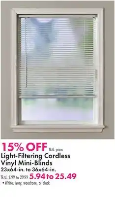 Boscov's Light-Filtering Cordless Vinyl Mini-Blinds offer
