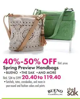 Boscov's Spring Preview Handbags offer