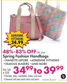 Boscov's Spring Fashion Handbags offer