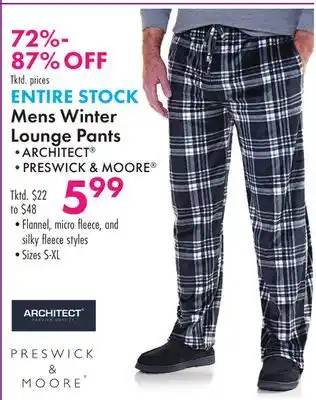 Boscov's Mens Winter Lounge Pants offer