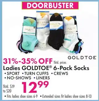 Boscov's Ladies GOLDTOE 6-Pack Socks offer