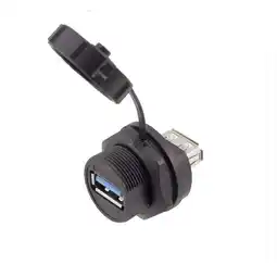 Walmart DAMIFU USB 3.0 Female Socket Plug Panel Mount Adapter Directly Waterproof Connector offer