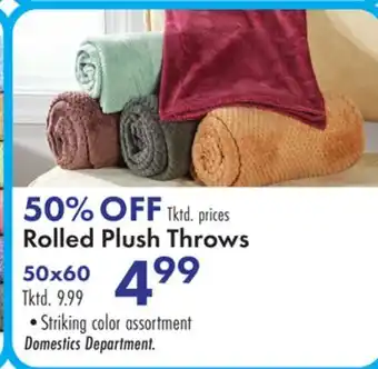 Boscov's Rolled Plush Throws offer