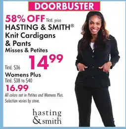 Boscov's HASTING & SMITH Knit Cardigans & Pants offer