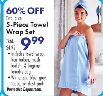 Boscov's 5-Piece Towel Wrap Set offer