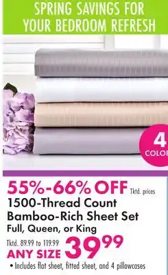 Boscov's 1500-Thread Count Bamboo-Rich Sheet Set offer