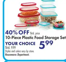 Boscov's 10-Piece Plastic Food Storage Set offer