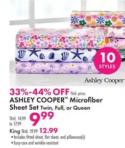 Boscov's ASHLEY COOPER Microfi ber Sheet Set offer