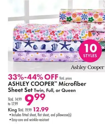 Boscov's ASHLEY COOPER Microfi ber Sheet Set offer