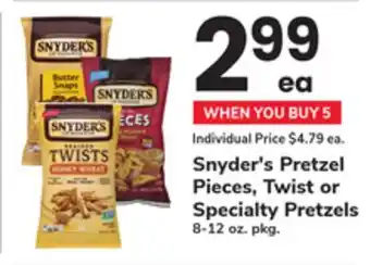 ACME Snyder's Pretzel Pieces, Twist or Specialty Pretzels offer