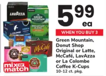 ACME Green Mountain, Donut Shop Original or Latte, McCafé, LavAzza or La Colombe Coffee K-Cups offer