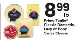 ACME Primo Taglio Classic Domestic, Lacy or Baby Swiss Cheese offer