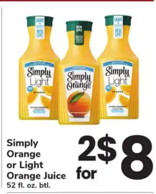 ACME Simply Orange or Light Orange Juice offer