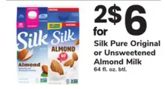 ACME Silk Pure Original or Unsweetened Almond Milk offer