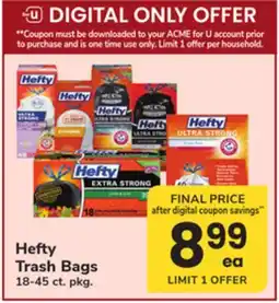 ACME Hefty Trash Bags offer