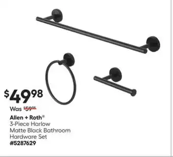 Lowe's 3-Piece Harlow Matte Black Bathroom Hardware Set offer