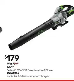 Lowe's 56-VoltG 615-CFM Brushless Leaf Blower offer