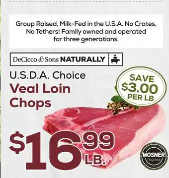 DeCicco & Sons U.S D. A. Choice Veal Loin Chops offer