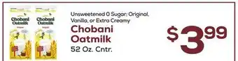 DeCicco & Sons Chobani Oatmilk offer