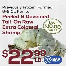 DeCicco & Sons Tail-On Raw Extra Colossal Shrimp offer