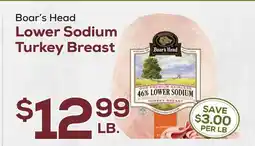 DeCicco & Sons Boar's Head Lower Sodium Turkey Breast offer