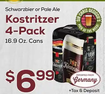 DeCicco & Sons Schwarzbier or Pale Ale Kostritzer 4-Pack offer