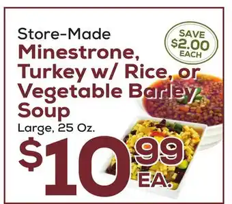 DeCicco & Sons Minestrone, Turkey w/Rice, or Vegetable Barley Soup offer