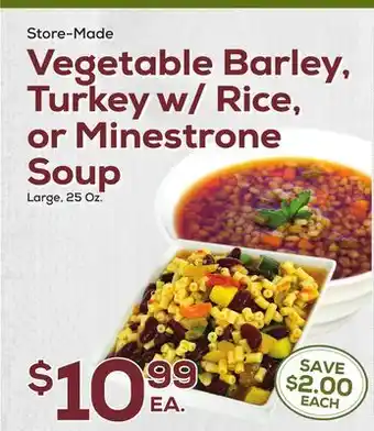 DeCicco & Sons Vegetable Barley, Turkey w/Rice, or Minestrone Soup offer