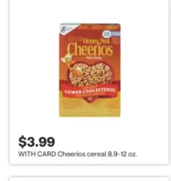 CVS Cheerios cereal 8.9-12 oz offer