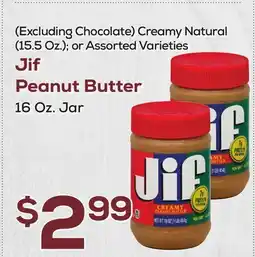 DeCicco & Sons Jif Peanut Butter 16 Oz. Jar offer