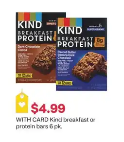 CVS Kind breakfast or protein bars 6 pk offer