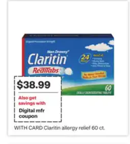 CVS Claritin allergy relief 60 ct offer