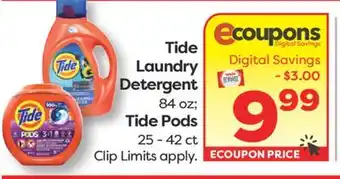 Weis Markets Tide Laundry Detergent 84 oz Tide Pods 25-42 ct offer