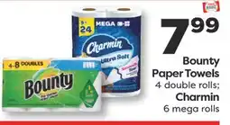 Weis Markets Bounty Paper Towels 4 double rolls Charmin 6 mega rolls offer