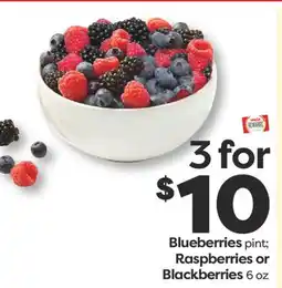 Weis Markets Blueberries pint Raspberries or Blackberries 6 oz offer