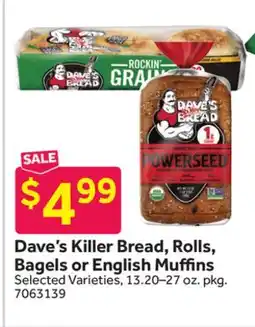 Stop&Shop Dave's Killer Bread, Rolls, Bagels or English Mu ns offer