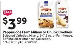 Stop&Shop Pepperidge Farm Milano or Chunk Cookies offer