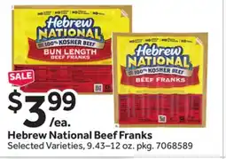 Stop&Shop Hebrew National Beef Franks offer