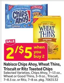 Stop&Shop Nabisco Chips Ahoy, Wheat Thins, Triscuit or Ritz Toasted Chips offer