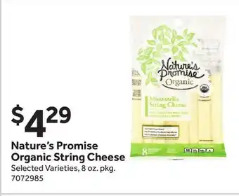 Stop&Shop Nature's Promise Organic String Cheese offer